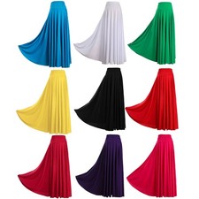 Women Costume Latin Dancewear Elastic Waistband Skirt Cosplay Casual Standard