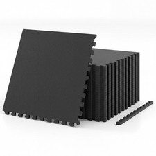 0.79" Thick Gym Flooring, 24 Pcs Exercise Equipment Workout Mats w/Rubber Top