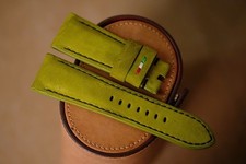 Handmade olive green suede PAM Officine Panerai strap size 26/22 or any size 