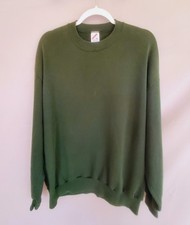 Vintage 80s Jerzees Green Blank Sweatshirt Made in USA Size XL