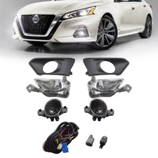 For 2019-2021 Nissan Altima Bumper LED Fog Lights+Turn Signal Lamp w/Cover Bezel