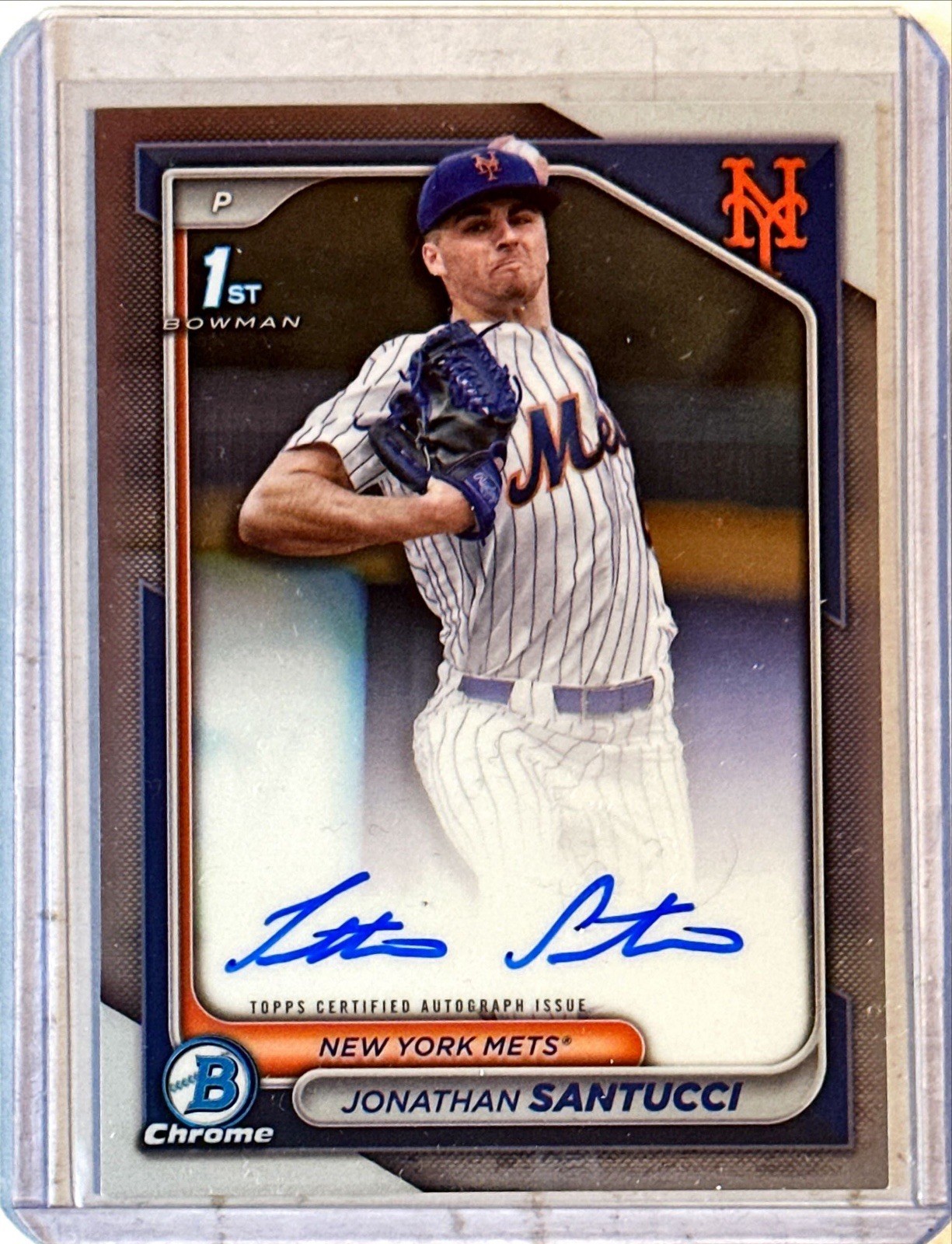 Jonathan Santucci 2024 Bowman Draft Chrome 1st Auto #CPA-JS Mets