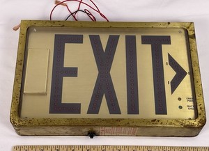 Vintage EXITRONIX Brass LED EXIT Sign Industrial Salvage Untested Wall Art READ