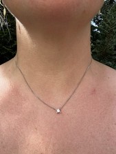 Gorgeous Necklace Natural Diamond 0.29ct Platinum Curblink Chain Classic 16 In