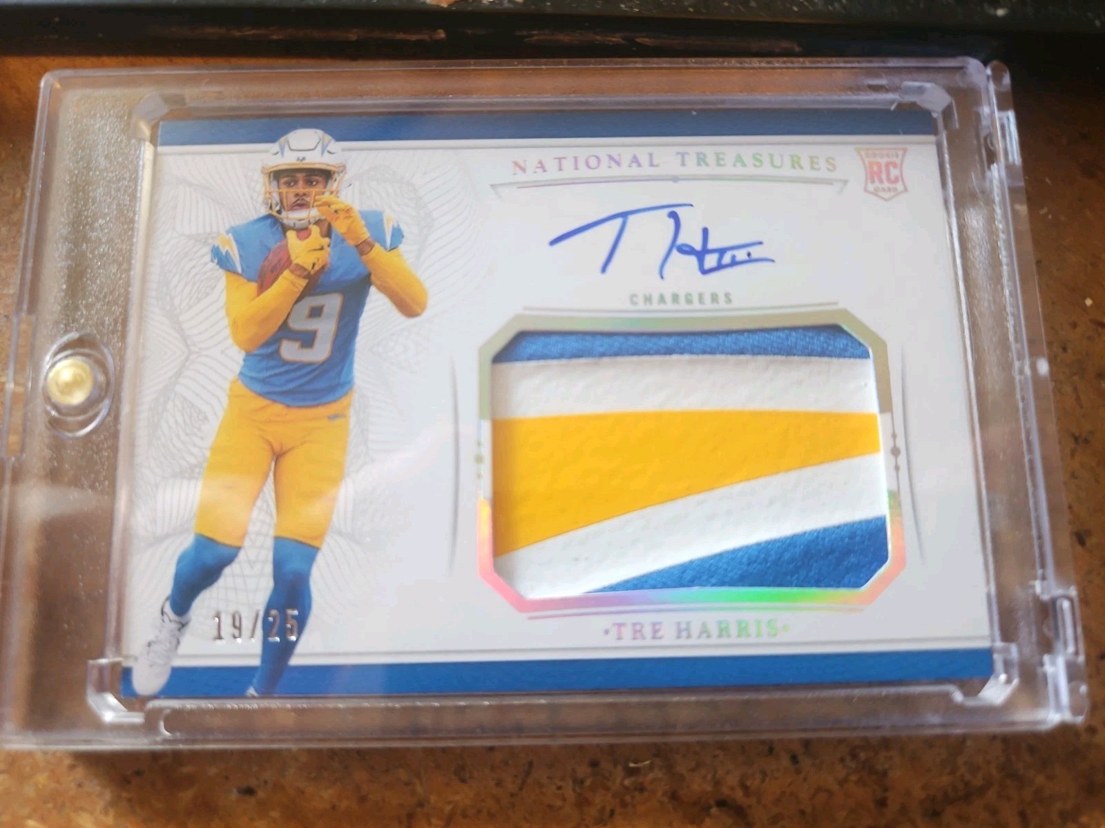 Panini 2025 National Treasures Tre Harris Chargers Rookie Patch Auto 19/25