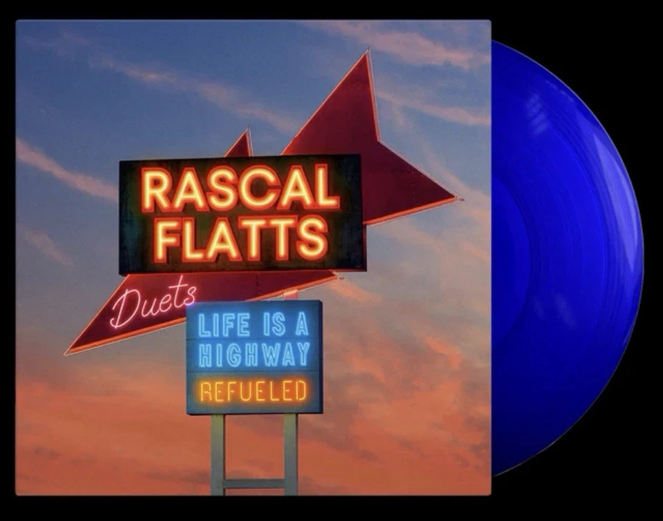 Rascal Flatts SIGNED Life Is A Highway LP Vinyl Blue Art Card Pre Sale Brand New - Image 2 of 4