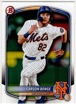 2025 Topps Bowman Baseball Carson Benge No. BP-108 New York Mets