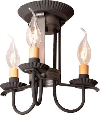 Amherst 3-Light Semi-Flush Mount Ceiling Light in Kettle Black Finish