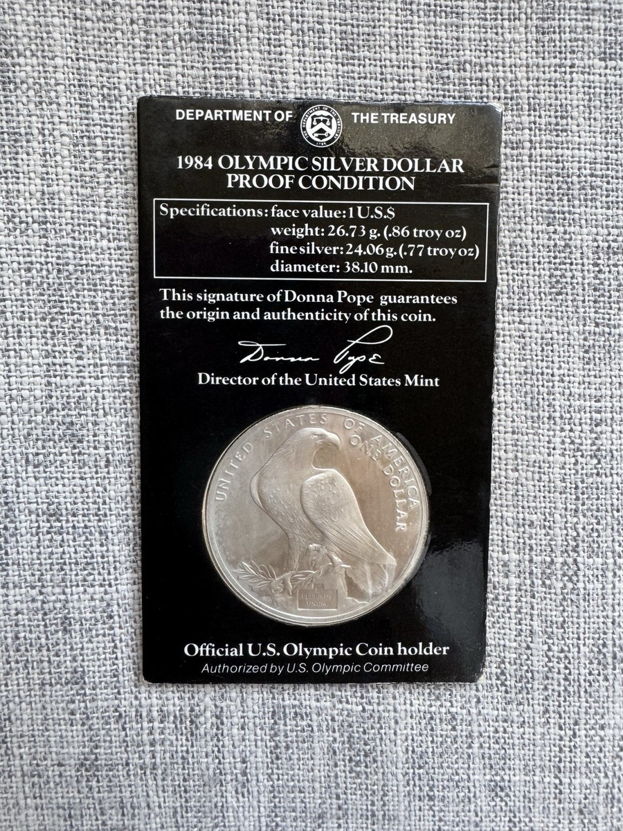 1983 1984 Olympic Dollar .900 Fine Silver S-Proof Mint