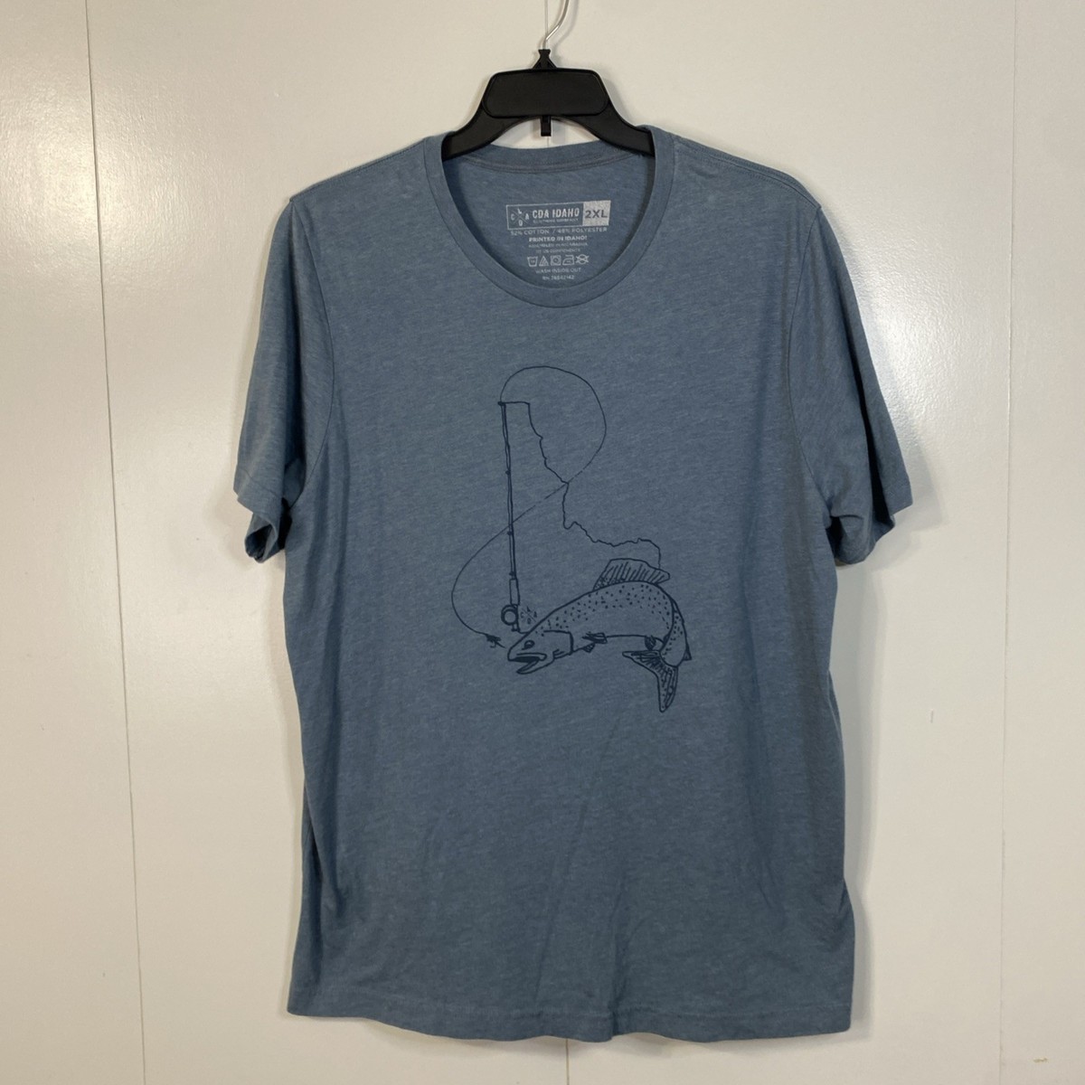 Trout Fishing T Shirt Mens 2XL CDA Idaho Fly Fishing XXL View 5