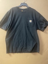 CARHARTT Men's Loose Fit Heavyweight Short Sleeve Pocket Tee Shirt Black Size L