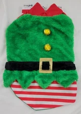 Imagin8 Christmas Pet Costume Elf Dog Sweater Medium New