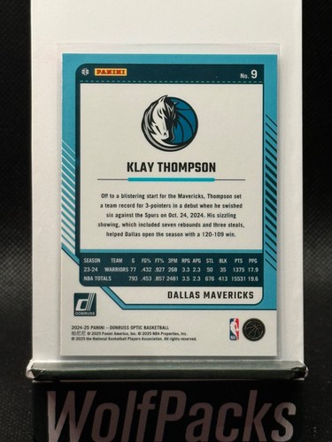 2024-25 Panini Donruss Optic - Klay Thompson #9 - Picture 2 of 2