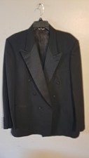 Christian Dior Tuxedo Jacket Mens L-XL Black Double-Breasted Peak Lapel