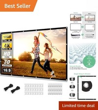 Double-Sided 150' Outdoor Movie Screen - 4K Projection with Accessories Included
