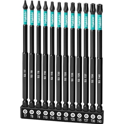 Torx Bit Set lang 150mm 12 Stück S2 Schraubendreher Zubehör Akkuschrauber