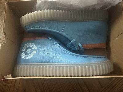 Clarks Pokemon Blastoise Torhill Explore Blue Leather Men's Shoes Size 12