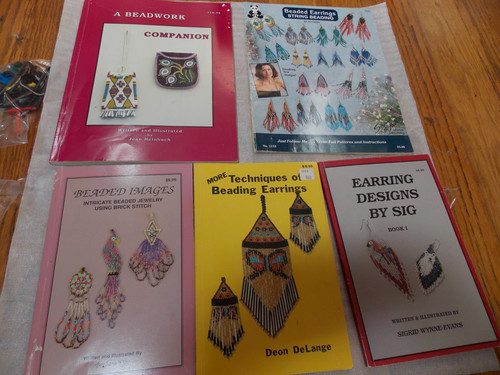 Lot of 5 Bead-Working  Instruction Books for amulet earrings,purses