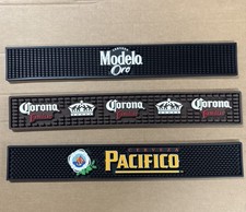 3 Bar Mats Pacifico +Modelo Oro + Corona Familiar New Never Used Rubber Bar Mat