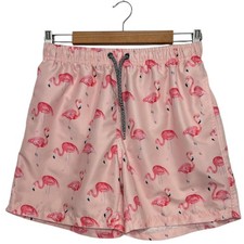 Franks Swim Trunks Shorts Mens Large Pink Flamingo Beach Vacation Cruise