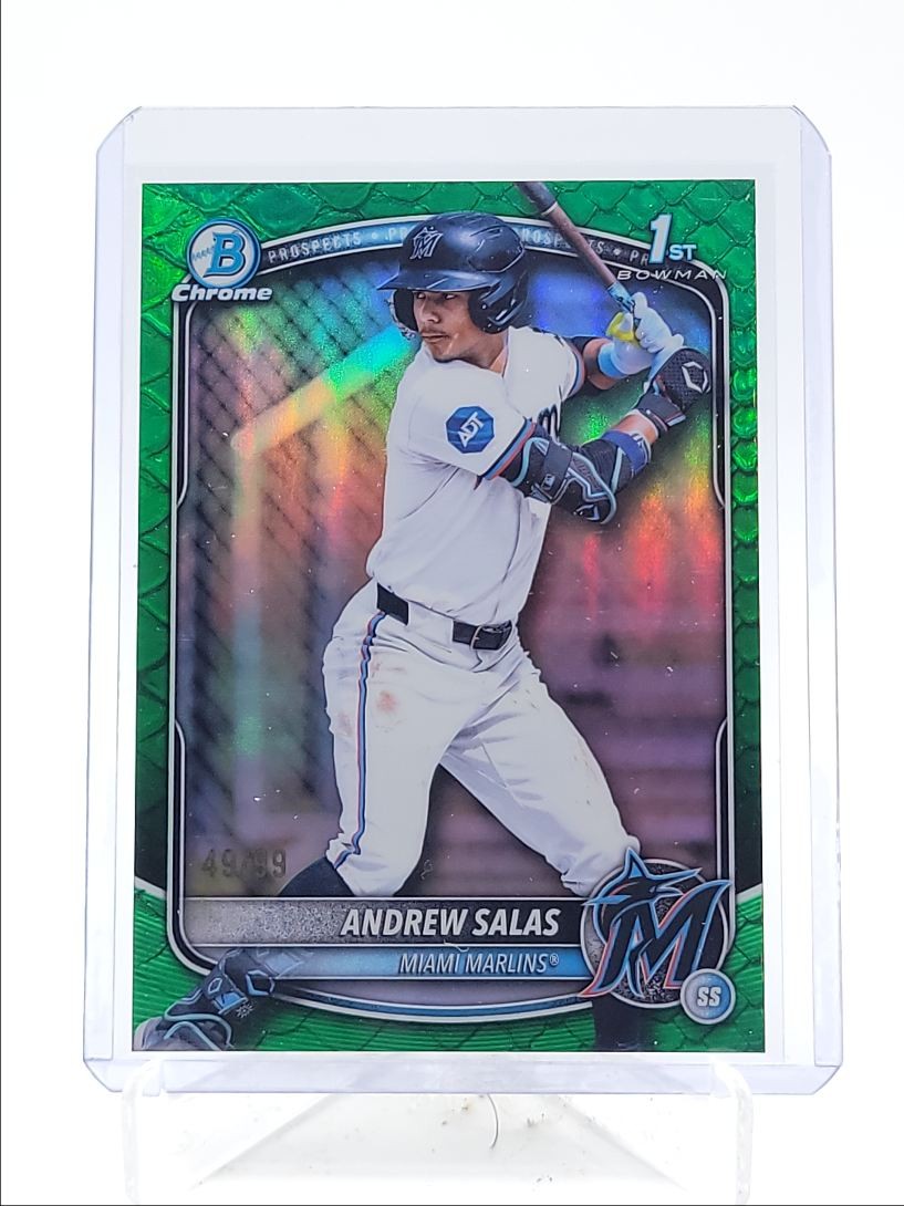 ANDREW SALAS 2025 BOWMAN CHROME 1ST GREEN REPTILIAN REFRACTOR /99 Q4290