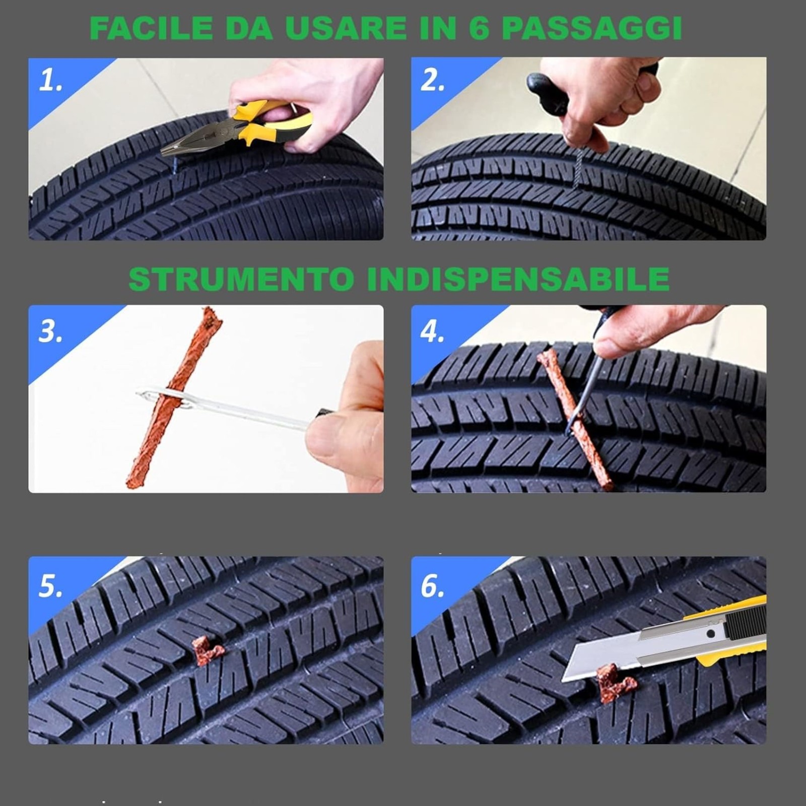 Kit di Riparazione per Gomme Auto e Moto foto 4