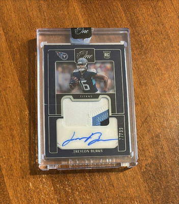 Treylon Burks 2022 Panini One Rookie Patch Auto #127 Arkansas Titans /99 RC
