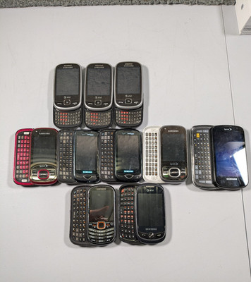 Lot (10) Samsung Slide Keyboard Cell Phones Flight Reality Exclaim Parts/Repair