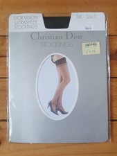 Vintage Christian Dior Vision Ultra Sheer Nylon Stockings - 11 Black