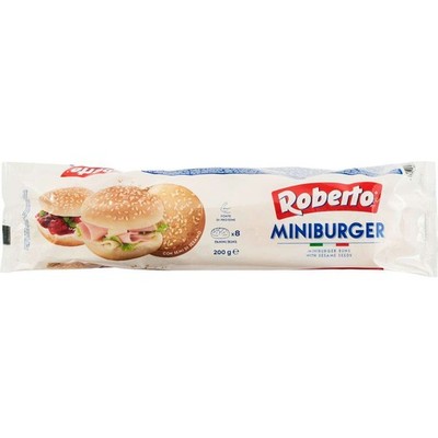 Roberto Mini Hamburger Sesam Brötchen 8 Stück 200g Burger Buns (19,95 EUR/KG)