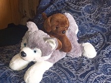 Aurora World Plush Dog Duo - Realistic Husky Soft Brown Puppy
