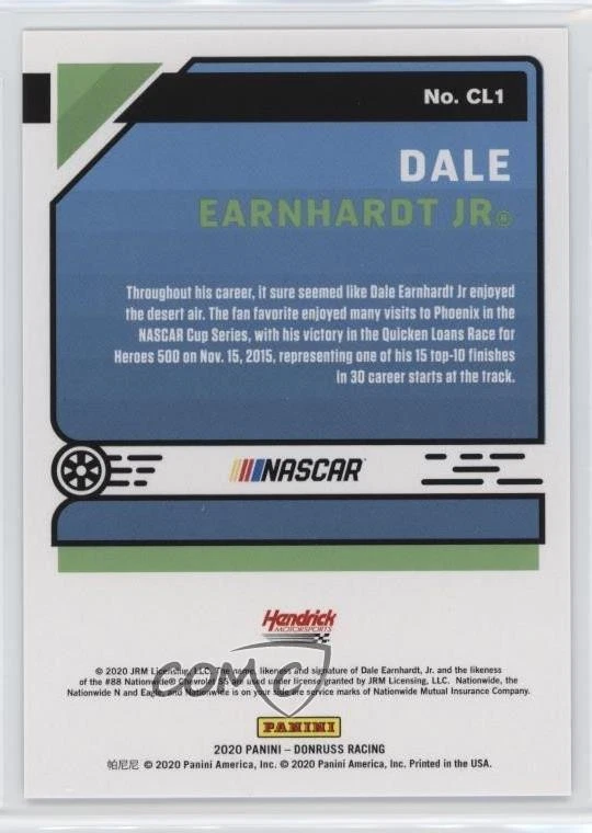 2020 Panini Donruss NASCAR Classics Cracked Ice /25 Dale Earnhardt Jr #CL1 HOF - Image 2 of 2