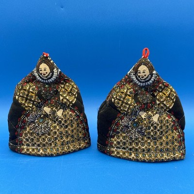 2 vtg EGG COSIES cosy/cozy Queen Elizabeth First Worters Cobham Kent Britain SZA