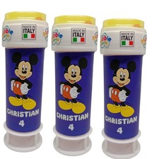 12pz Bolle di Sapone Mickey Mouse Topolino  Personalizzate Nome Età  festeggiato