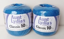 Aunt Lydia's Classic Cotton Crochet Thread Size 10 Blue Hawaii Shade Lot of 2