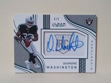 2016 PANINI CLEAR VISION ROOKIE SIGNATURES RC DeANDRE WASHINGTON RAIDERS 4/5 VGC