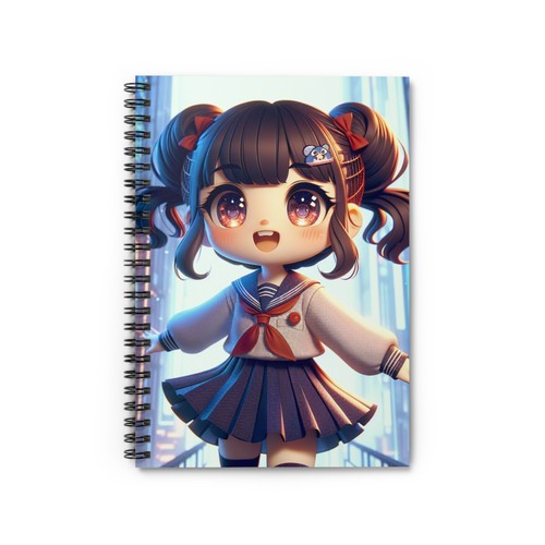Kawaii Spiral Notebook - Cute Anime Character Design, Ideal for School ...