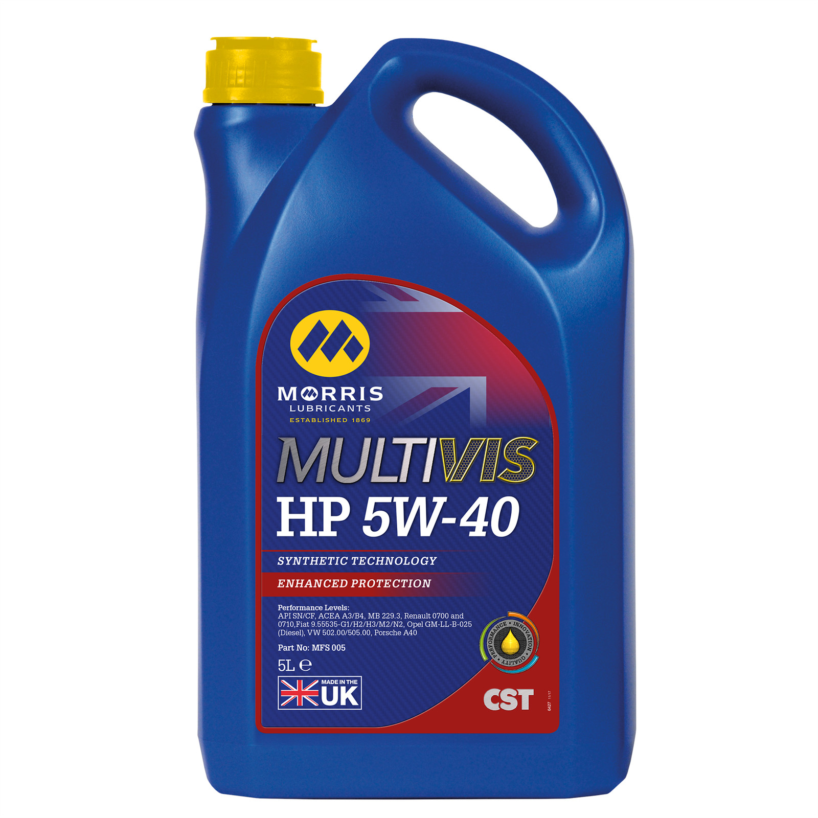 MORRIS CST 5w40 Fully Synthetic Engine Oil ACEA A3 / B4 PSA B71 2300 5L