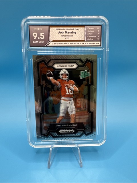 2024 Panini Prizm Draft Picks - Rated Prospect Arch Manning #192 (RC) C3G 9.5