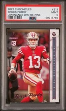 2022 Panini Chronicles Luminance Update Rookies #213 Brock Purdy -Pink PSA 9
