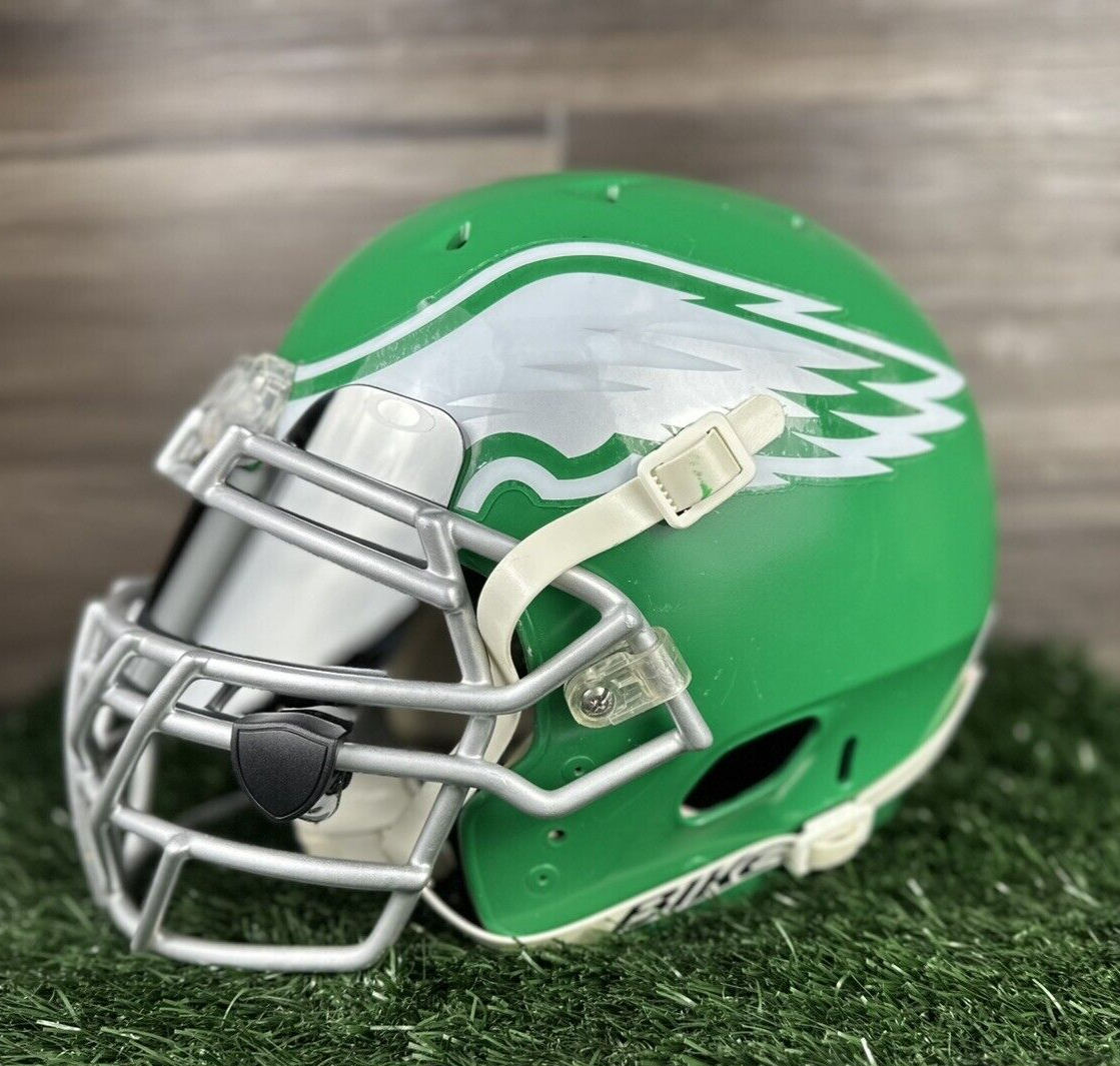 Casco Replica Kelly Green Speed Di Riddell 2023 Di Nick Foles Philadelphia Eagles Autographed Riddell 2023 Throwback Kelly Green Speed Replica Helmet - Foto 6