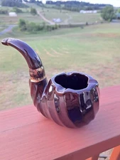 VTG Tabacco Pipe Shaped Ceramic Ashtray~Rubens Original~794~Japan~Gold Leaf Trim