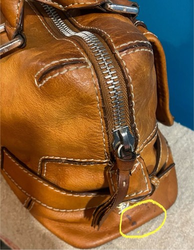 Vtg 90s Michael KORS BROOKVILLE Caramel Leather Saddlebag/Satchel Style Bag - Imagen 22 de 24