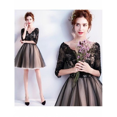 long sleeve short cocktail dress