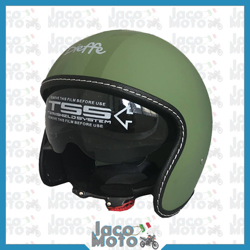 Casco VINTAGE JET Moto Scooter BANDIT RETRO con Visiera DF2700 DIEFFE Verde  Opac | eBay