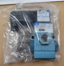 NEW MAC VALVES INC. MODEL 55B-21-PE-591JB NORMALLY OPENED, 24 VDC , 1/4 NPT