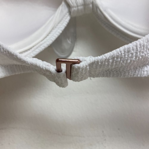 Calia Women's Swim Collection Knot Front Racerback Bikini Top White WSA23211N - Picture 3 of 12