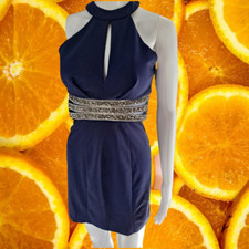 Windsor Dark Blue Sleeveless Dress With Sequin Middle Size 5