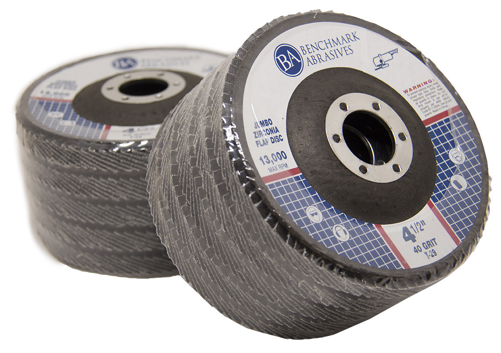 50 Pack 4.5” x 7/8" Jumbo 40 Grit Zirconia Flap Disc Grinding Wheels T29
