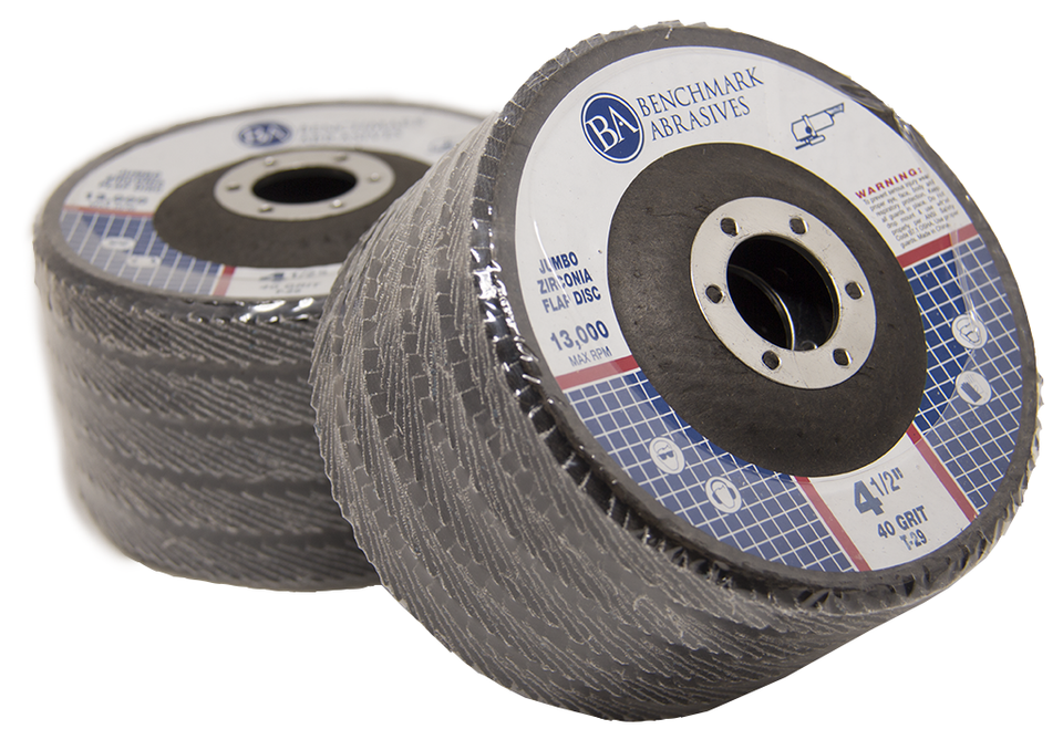 50-Pack Black Hawk 4.5 X 7/8 Zirconia Flap Discs – 60 Grit, T27 Grinding Wheels